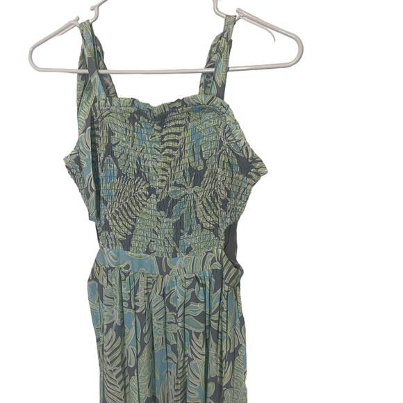 Sincerely Jules Women's Size Small Blue Grey Green Floral Maxi Dress - Picture 4 of 9